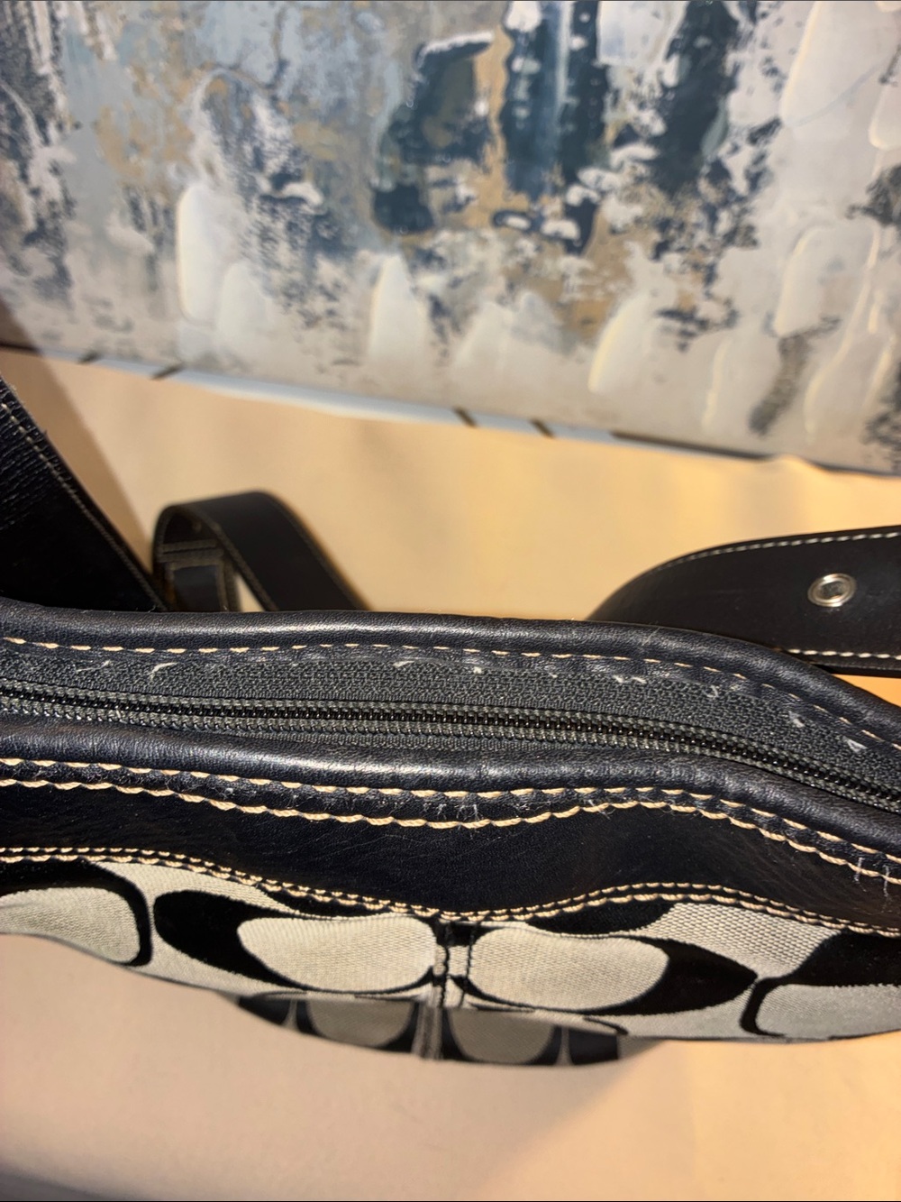 Genuine Y2K  Coach  Canvas Bleeker Bucket Black & Tan $75 ! 🔔🔔 - Picture 13 of 16